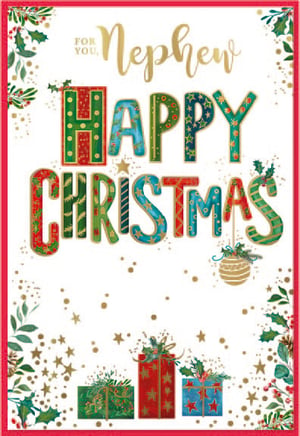 a christmas card for a nephew that says happy christmas