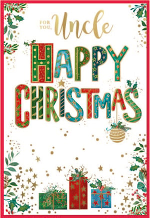 a christmas card for an uncle wishing him a happy christmas