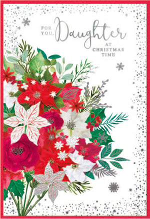 a christmas card that says for you daughter at christmas time