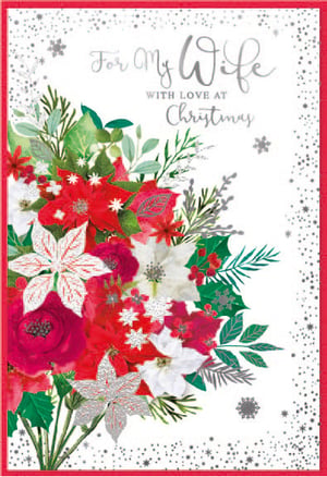 a christmas card that says for my wife with love at christmas