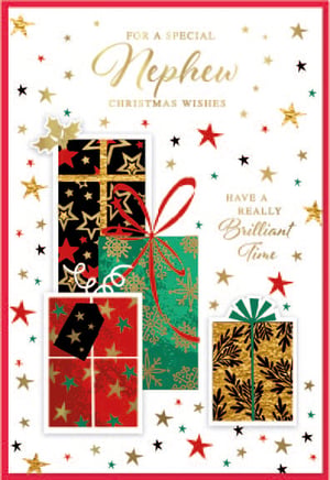 a christmas card for a special nephew that says have a really brilliant time