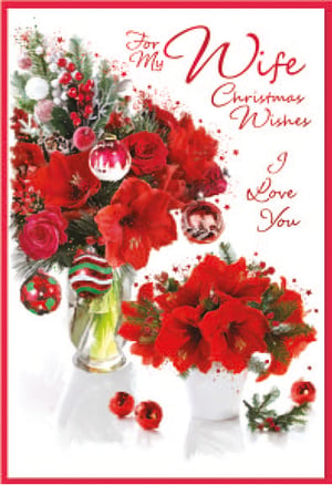 a christmas card that says for my wife christmas wishes