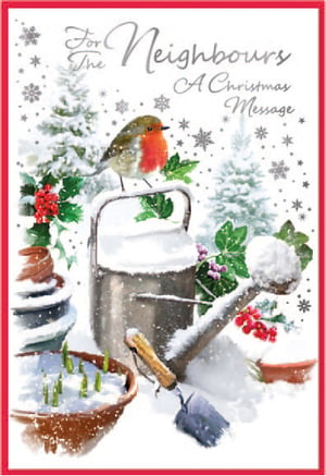 a christmas card that says for the neighbours a christmas message