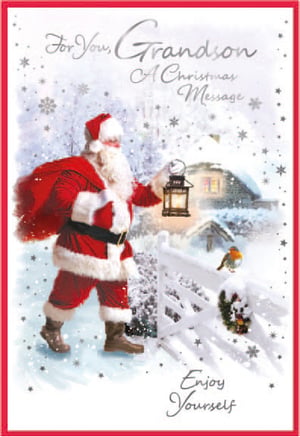 a christmas card for a grandson that says enjoy yourself