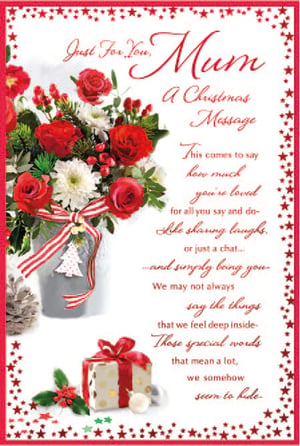 a christmas card that says just for you mum