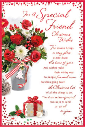 a christmas card that says for a special friend