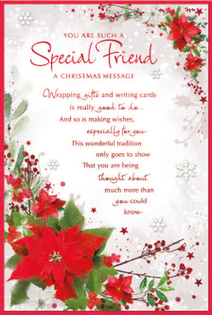 a christmas card that says you are such a special friend