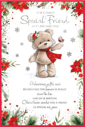 a christmas card that says for a really special friend at christmas time