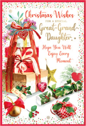 christmas wishes for a special great grand daughter hope you will enjoy every moment