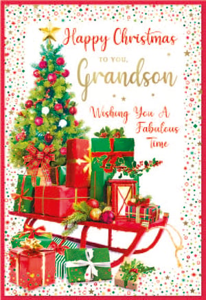 a christmas card wishing grandson a fabulous time
