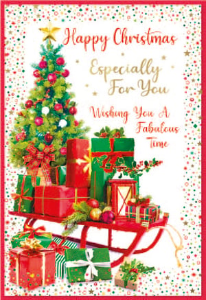 a christmas card says happy christmas especially for you wishing you a fabulous time