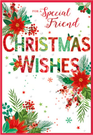 a christmas card that says for a special friend christmas wishes