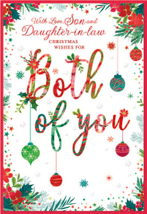 a christmas card for a son and daughter in law