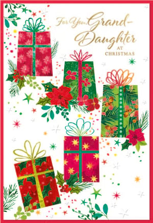 a christmas card that says for your grand daughter at christmas