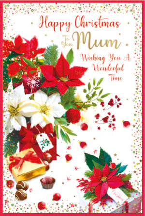 a christmas card that says happy christmas to you mum wishing you a wonderful time