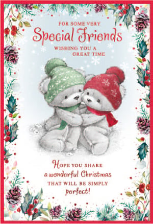 a christmas card that says for some very special friends wishing you a great time