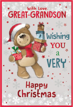a christmas card for a great grandson wishing you a very happy christmas