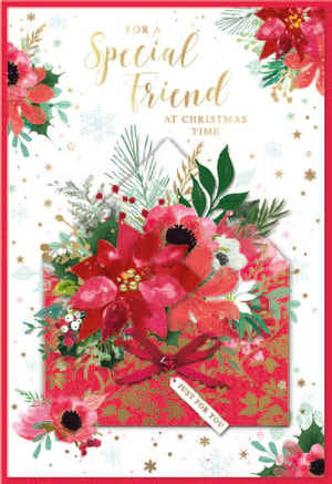 a christmas card that says for a special friend at christmas time
