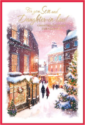 a christmas card for a son and daughter in law