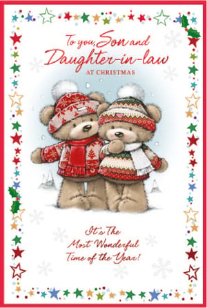 a christmas card for a son and daughter in law