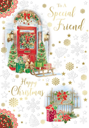 a christmas card that says to a special friend