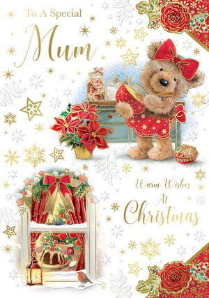 a christmas card that says to a special mum warm wishes at christmas