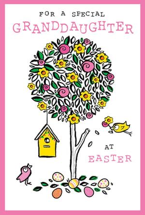a greeting card for a special granddaughter at easter