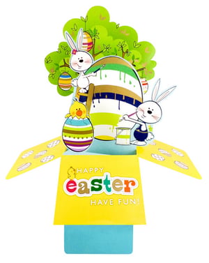 a card that says happy easter have fun