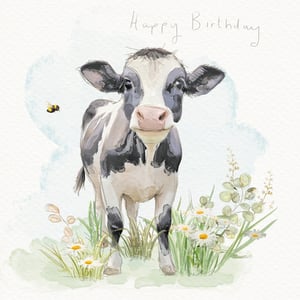 Capture hearts with this utterly charming 'Open Birthday Female' card, perfect for any special celebration. This delightful design features an adorable watercolour calf, gazing out with gentle eyes and a sweet pink nose. Surrounded by delicate daisies, lush green grass, and even a tiny buzzing bumblebee, it evokes a serene countryside feel. The soft artistic style and handwritten 'Happy Birthday' message create a truly heartwarming and gentle greeting. Supplied by the Great British Card Company, these beautiful cards come in a convenient pack of 6, making them an ideal addition to your retail offering. A truly sweet choice for customers seeking a unique and endearing birthday wish.