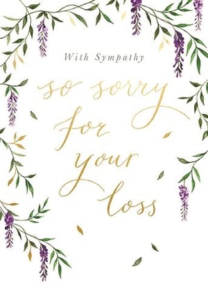 Offer your customers a truly heartfelt way to express their condolences with our 'Sympathy' card from Ling. This beautiful card features delicate watercolour wisteria and lush green foliage, creating a serene and respectful design. The elegant gold script reads 'so sorry for your loss', perfectly complemented by the subtle 'With Sympathy' header. Each card is crafted with care, ensuring a high-quality feel that conveys genuine sentiment. Available in a convenient pack of 6, these cards are an essential addition to any thoughtful card selection, providing comfort during difficult times.