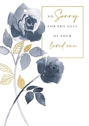 Offer a heartfelt message of comfort with our 'Sympathy Loss Of Loved One' card. This beautifully designed card features serene watercolour roses in gentle grey and blue tones, elegantly accented with delicate gold foil detailing. The tasteful design provides a respectful and thoughtful way to express condolences. The message, 'So Sorry For The Loss Of Your Loved One,' is presented in a sophisticated script and classic font, conveying warmth and sincerity. Perfect for your customers seeking a sensitive and elegant card during difficult times. Supplied by Ling, renowned for quality, these cards come in a convenient pack of 6.