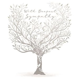 Offer a comforting message with our elegant Sympathy card, from trusted supplier Ling. This beautiful card features a delicate, shimmering tree design in serene silver and grey tones, creating a truly thoughtful and respectful tribute. The heartfelt message 'With Deepest Sympathy' is gracefully presented, providing solace during difficult times. Perfect for your customers seeking a sensitive and high-quality way to express their condolences. Each pack contains 6 cards, ensuring you're well-stocked with this essential offering. A gentle and meaningful choice for any retail collection.