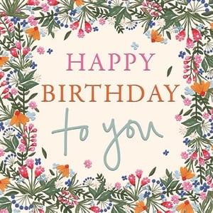 Introduce a burst of floral joy to your card display with our Open Birthday Female card, supplied by Ling. This exquisite design features a vibrant, hand-illustrated border of beautiful blooms in cheerful pinks, oranges, and blues, perfectly framing the heartfelt 'HAPPY BIRTHDAY to you' message. The elegant, hand-lettered script adds a personal and charming touch. Ideal for celebrating the wonderful women in your customers' lives, this card radiates warmth and happiness. Each wholesale pack contains 6 cards, ensuring you're always prepared for those special occasions. A truly delightful and popular choice for any greeting card selection.