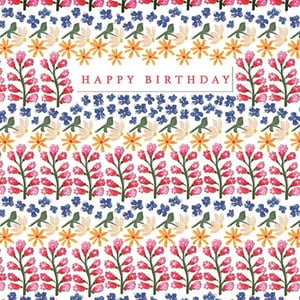 Celebrate her special day with our delightful Open Birthday Female card, brought to you by Ling. This charming card features a beautifully intricate floral pattern, bursting with vibrant colours. Delicate pink and red blossoms intertwine with cheerful blue, sunny yellow, and elegant cream flowers, all set against a crisp white background. The hand-drawn style gives it a wonderfully personal touch, making it perfect for any female recipient. Each card simply states 'HAPPY BIRTHDAY' in a classic, understated font, allowing the stunning design to truly shine. Available in a convenient pack of 6, these cards are a must-have for your retail collection, offering a touch of natural beauty and heartfelt sentiment for every birthday celebration.