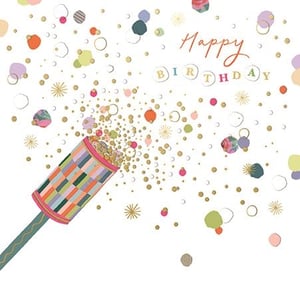 Introduce a burst of joy to your card collection with our 'Open Birthday Female' card! This enchanting design showcases a festive party popper exploding with a dazzling array of colourful confetti and shimmering gold glitter. The elegant 'Happy Birthday' script, alongside playful bubble letters, creates a truly celebratory feel. Its soft, contemporary colour palette ensures broad appeal, making it a wonderful choice for sending warm wishes to any female recipient. Supplied by Ling, these eye-catching cards come in a convenient pack size of 1x6, perfect for keeping your shelves stocked with popular designs. Offer your customers a card that truly celebrates!