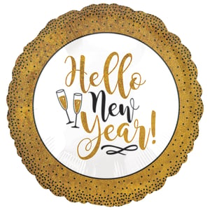 a balloon that says hello new year on it
