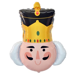a balloon that looks like a nutcracker with a crown on his head