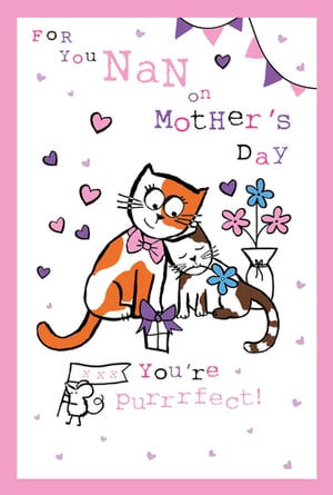 a mother 's day card that says for you nan on mother 's day