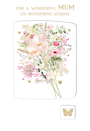 a card that says for a wonderful mum on mothering sunday