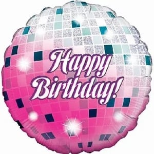 Get ready to light up any birthday celebration with our dazzling 18" Glitterball Birthday foil balloon! This eye-catching design features a vibrant pink and shimmering silver disco ball effect, complete with sparkling accents and bold 'Happy Birthday!' lettering. It's the perfect way to add a touch of glamour and fun to any party.

Ideal for customers looking for something unique and festive, this balloon is sure to stand out. Supplied individually by Oaktree UK Ltd, it's easy to stock and a guaranteed crowd-pleaser. Bring the disco fever to your shelves and watch your sales sparkle!