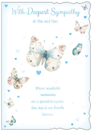 a card that says with deepest sympathy at this sad time