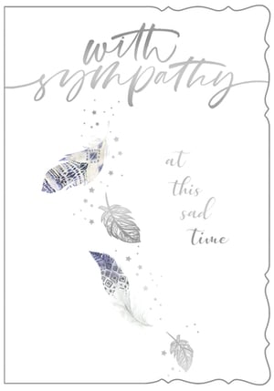 a card that says with sympathy at this sad time