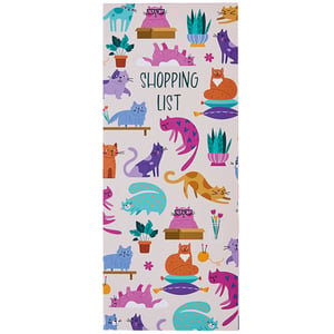 a shopping list with cats and plants on it