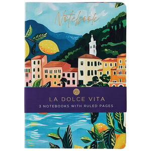 a la dolce vita notebook with ruled pages
