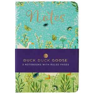 a duck duck goose notebook with ruled pages