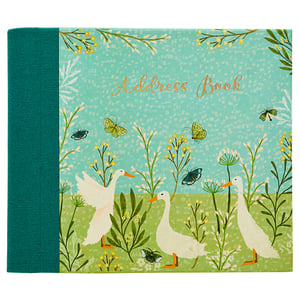 an address book with ducks and butterflies on it