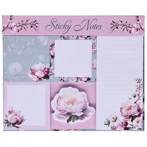 a set of sticky notes with flowers on them