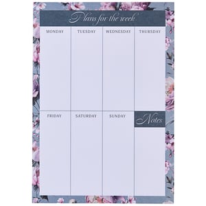 a weekly planner with purple flowers and the words plans for the week