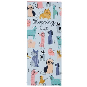 a shopping list with many dogs on it