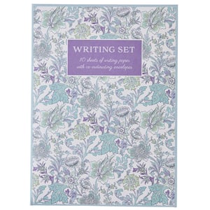a writing set contains 10 sheets of writing paper with coordinating envelopes